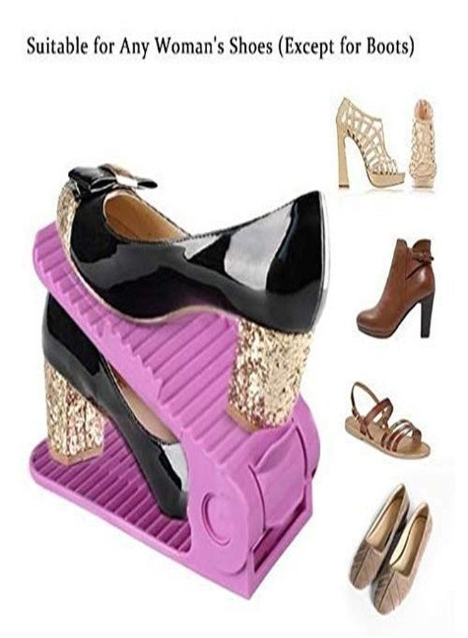 RRJ Adjustable Shoe Slots Organizer-Shoe Storage Rack Space Saver Rack Holder Set of 2 - Image 3